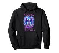 My-Hero is Now My Angel - Nastro viola per la consapevolezza della demenza Felpa con Cappuccio