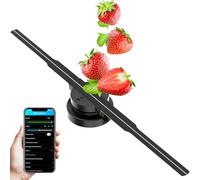 My Holo Screen, Proiettore Con Ventola Led Ologramma 3d Da 45 Cm Con 244 Perline Luminose A Led, Bluetooth E Telecomando App, Per Bar, Casinò, Insegne Di Negozi Aziendali, Feste