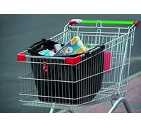 My Home - Borsa per la spesa pieghevole, adatta a tutti i carrelli della spesa, colore nero, borsa della spesa, sacchetto per la spesa