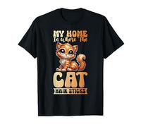My Home Is Where The Cat Hair Sticks Cat Mama Festa della mamma Maglietta