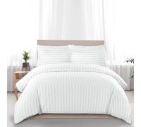 My home store Set copripiumino king size, 100% cotone, qualità alberghiera, con 2 federe, ipoallergenico, morbido e traspirante, colore: bianco