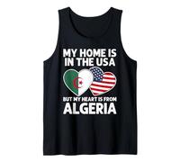My Home USA My Heart Algeria Bandiera Algeria American Pride Canotta