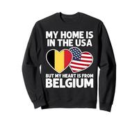 My Home USA My Heart - Bandiera Belgian American Pride Felpa