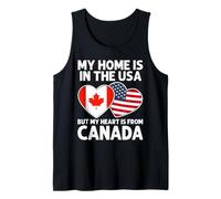 My Home USA My Heart Bandiera Canadese American Pride Canotta