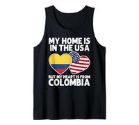My Home USA My Heart - Bandiera Colombian American Pride Canotta