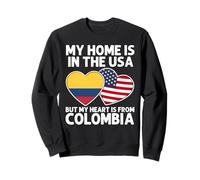 My Home USA My Heart - Bandiera Colombian American Pride Felpa