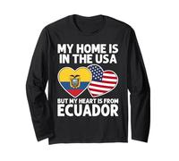 My Home USA My Heart - Bandiera dell'Ecuador dell'Ecuador American Pride Maglia a Manica