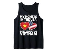 My Home USA My Heart Bandiera Vietnam Vietnamita American Pride Canotta