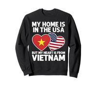 My Home USA My Heart Bandiera Vietnam Vietnamita American Pride Felpa