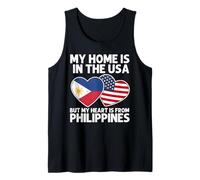 My Home USA My Heart Filippine Filippine American Pride Canotta