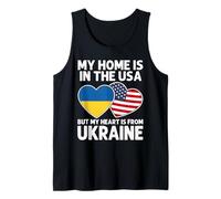My Home USA My Heart Ucraina Bandiera Ucraina American Pride Canotta