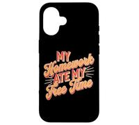 My Homework Ate My Free Time Lotte degli studenti - Custodia per iPhone 16