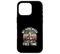 My Homework Ate My Free Time Lotte degli studenti |- Custodia per iPhone 16 Pro