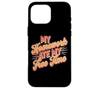 My Homework Ate My Free Time Lotte degli studenti - Custodia per iPhone 16 Pro Max