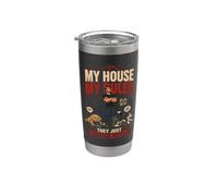 My House My Rules Papà dei Cani Divertente Bicchiere termico in acciaio inox doppia parete