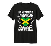 My Husband Is Jamaican Husband Jamaica Flag Maglietta Premium