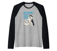 My Husky ha Mangiato i Miei Piani di lezione Insegnante Amanti dei Cani Maglia con Maniche Raglan