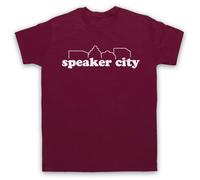 My Icon Art and Clothing - Maglietta da uomo con logo Old Comedy School Speaker City, Bordeaux, XL