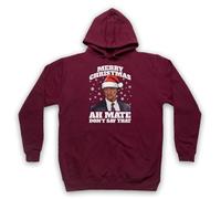 My Icon Art & Clothing Bob Katter Ah Mate Funny Merry Christmas Meme Felpa con cappuccio per adulti, Borgogna, XXL