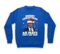 My Icon Art & Clothing Bob Katter Ah Mate Funny Merry Christmas Meme Felpa per adulti, blu reale, M