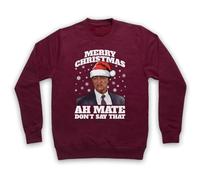 My Icon Art & Clothing Bob Katter Ah Mate Funny Merry Christmas Meme felpa per adulti, bordeaux, M
