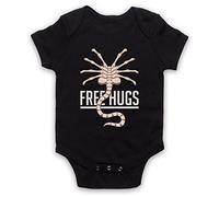 My Icon Art & Clothing Facehugger Free Hugs Space Sci Fi Alien Horror - Tutina per neonato, Nero , 3-6 Mesi