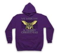 My Icon Art & Clothing Grem Creature We Wish You A Merry Christmas - Felpa con cappuccio per adulti, viola, M