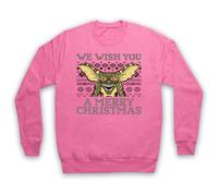 My Icon Art & Clothing Grem Creature We Wish You A Merry Christmas - Felpa con parodia divertente per adulti, rosa, taglia M