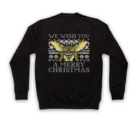 My Icon Art & Clothing Grem Creature We Wish You A Merry Christmas - Felpa divertente con parodia per adulti, nera, XL
