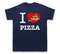 My Icon Art & Clothing I Love Pizza Uomo T-Shirt blu navy M