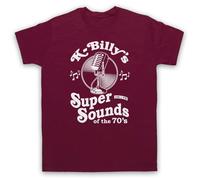 My Icon Art & Clothing K-Billy's Super Sounds of the 70s Reservoir Tarantino - Maglietta da uomo, Bordeaux, M