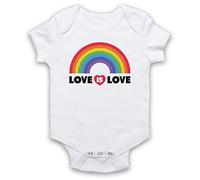My Icon Art & Clothing Love is Love LGBT Pride - Pagliaccetto bianco 6-12 Mesi