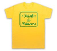 My Icon Art & Clothing Maglietta da uomo con scritta in lingua inglese "Irish Princess As Worn by Sinead Ireland", Giallo, S