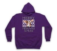 My Icon Art & Clothing Merry Mog' Christmas Giz' Grem' Creature Funny Xmas Festive Parodia Adulti Felpa con cappuccio, viola, M