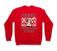 My Icon Art & Clothing Merry Mog' Christmas Giz' Grem' Creature Funny Xmas Festive Parodia Adulti Felpa, Rosso, S
