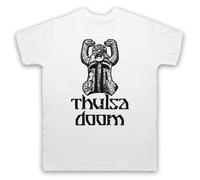My Icon Art & Clothing Thulsa Doom Snake Helmet 80's Fantasy Barbarian Con - Maglietta da uomo, bianco, S