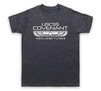 My Icon Art & Clothing USCSS Covenant Sci Fi Space Alien Horror Film Spaceship - Maglietta da uomo Anni in ardesia. L