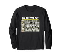 My Ideal Day Reading Bibliophile Letterary Fiction Reader Maglia a Manica