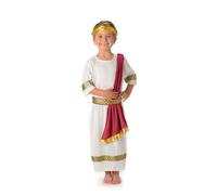 My Illusions Costume da Imperatore Romano per Bambini, Toga Antica Greca, Giulio Cesare, Costume per la Giornata del Libro (Taglia Media 7-9 Anni)