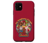 My Imaginary Friends Unicorn Alien Bigfoot Retro Adult Humor Custodia per iPhone 11