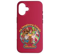 My Imaginary Friends Unicorn Alien Bigfoot Retro Adult Humor Custodia per iPhone 16