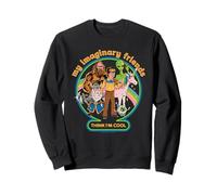 My Imaginary Friends Unicorn Alien Bigfoot Retro Adult Humor Felpa
