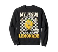 My Jesus He Be Making Lemonade Faith Retro Groovy Apparel Felpa