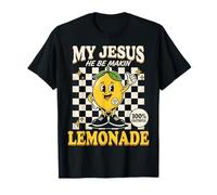 My Jesus He Be Making Lemonade Faith Retro Groovy Apparel Maglietta