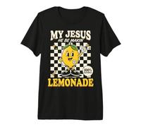 My Jesus He Be Making Lemonade Faith Retro Groovy Apparel Maglietta Premium