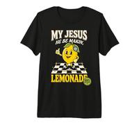 My Jesus He Be Making Lemonade Faith Retro Groovy Apparel Maglietta Premium