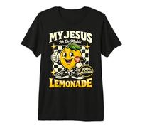 My Jesus He Be Making Lemonade Faith Retro Groovy Apparel Maglietta Premium