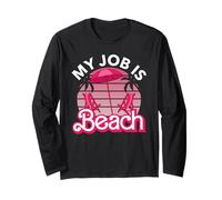 My Job Is Beach Retro Beach Lover Matching Summer Vacation Maglia a Manica