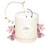 MY JOLIE CANDLE - Candela gioiello profumata fiore di ciliegio - Bracciale sorpresa dorato - Regalo perfetto per Natale e compleanno - Cera a base vegetale - Made in France