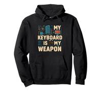 My Keyboard Is My Weapon Coder Programmer Tech Felpa con Cappuccio